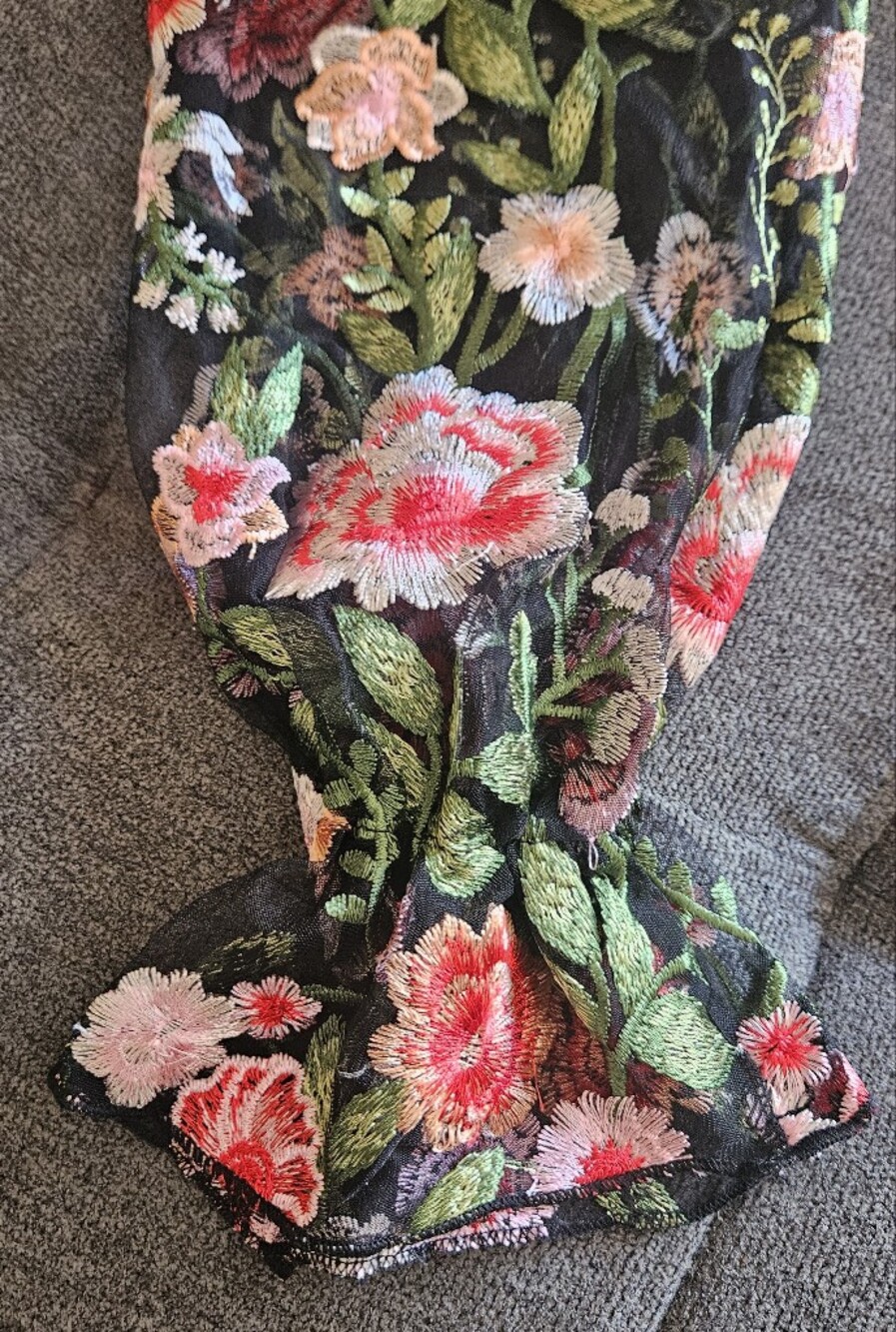 New iHeartRaves Forest Nymph Floral Long-Sleeve Bra Top Size Medium - Picture 6 of 7
